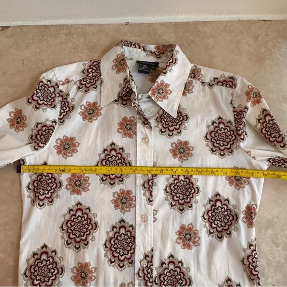 Central Park Floral Print Long Sleeve Collared Button Up Womens Size M - Picture 8 of 11
